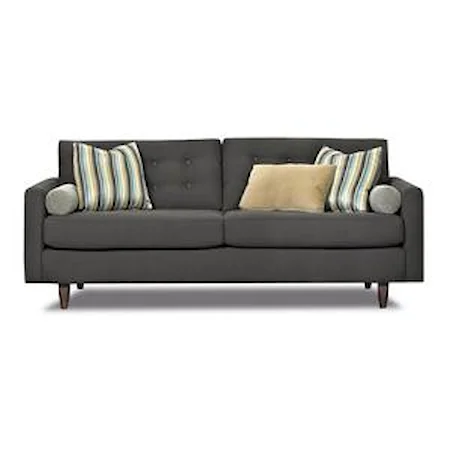 Contemporary Button-Tufted Sofa with Tall Block Legs